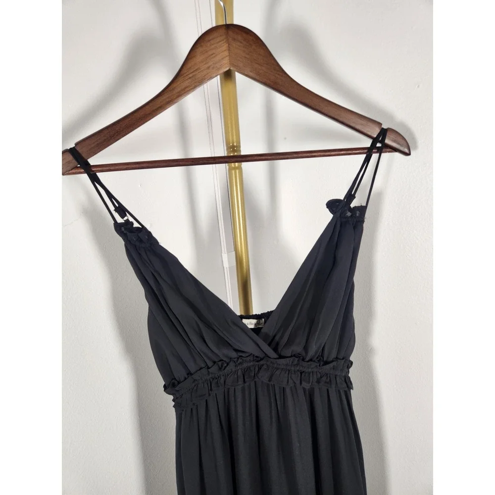 Abercrombie and Fitch Black Tiered Maxi Dress Size Small‎ Double Shoulder Straps